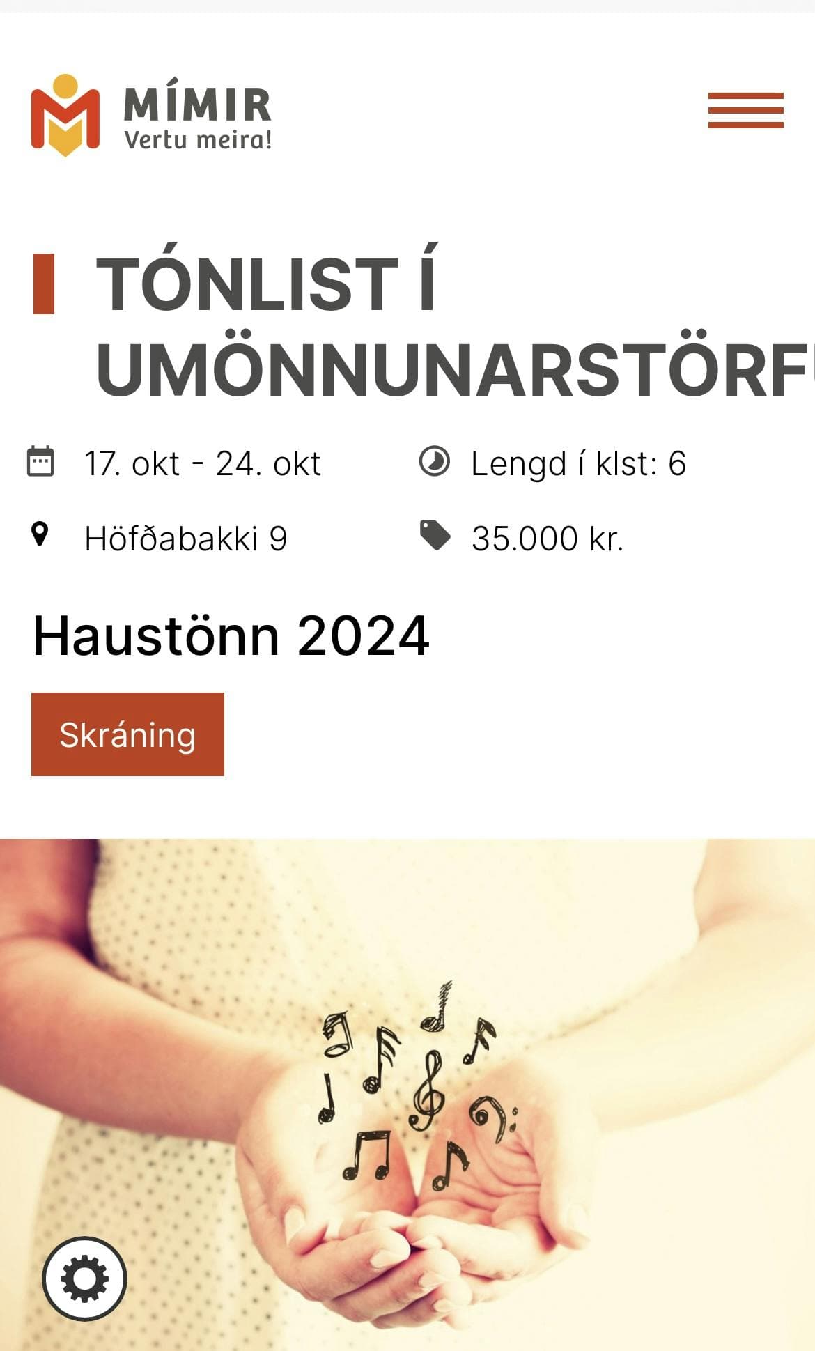 Tónlist í umönnunarstörfum